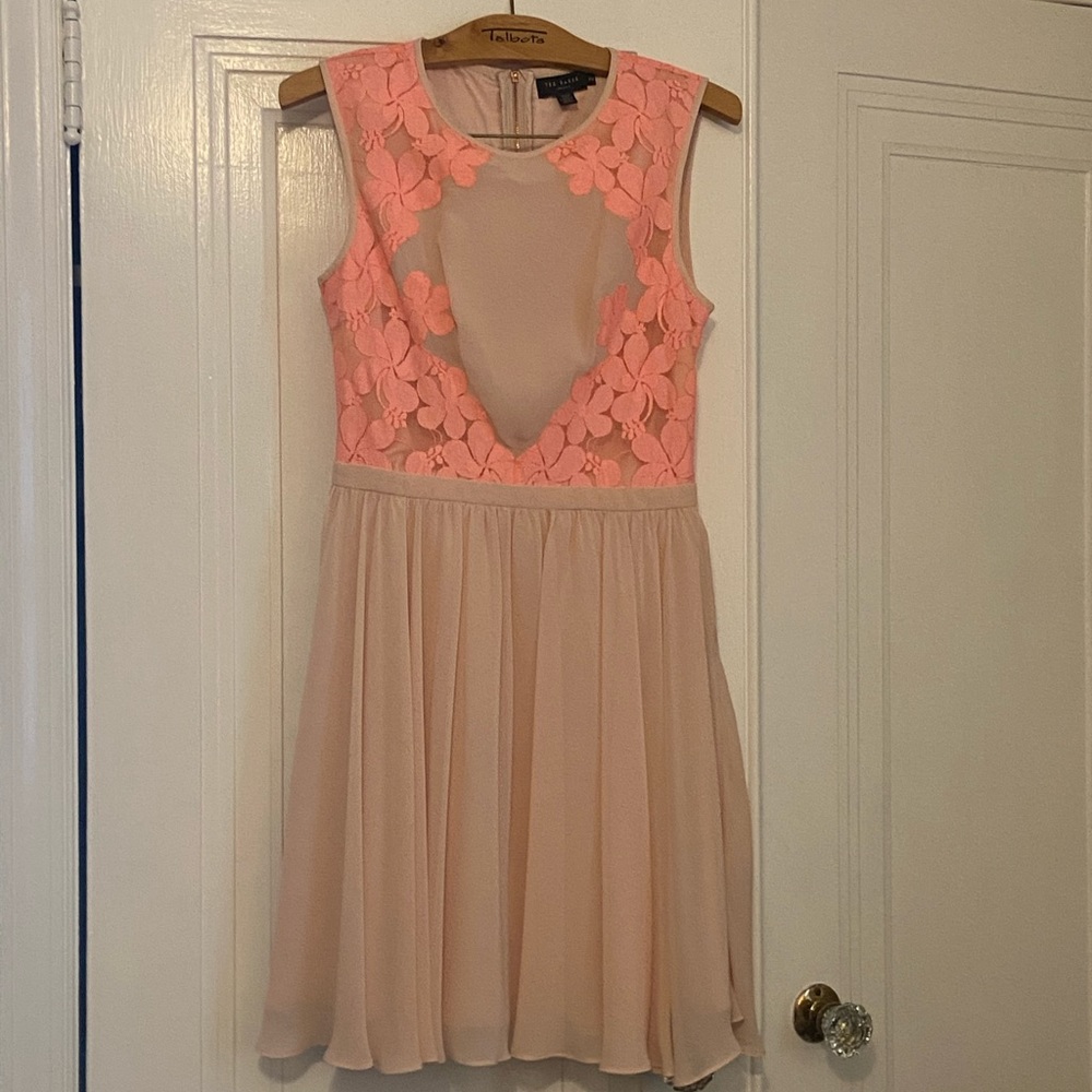 Pale/neon pink Ted Baker dress
